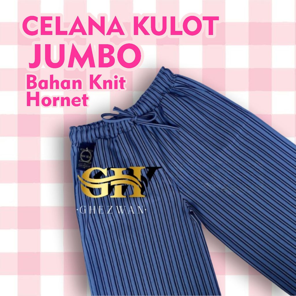 Terlaris Kulot Knit Salur Impor Jumbo Buat Bumil Bahan Premium