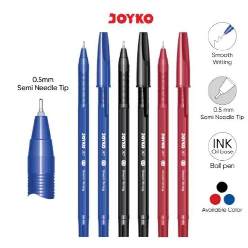

(1 PAK) Ball Pen Pulpen Pena JOYKO JK-7 Murah 0.5mm isi 12 biji