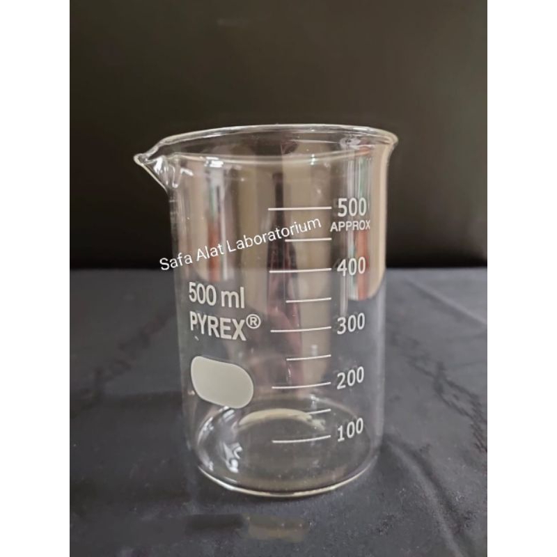 Beaker Glass 500ml Pyrex Gelas Kimia Gelas Piala Gelas Takar Pyrex