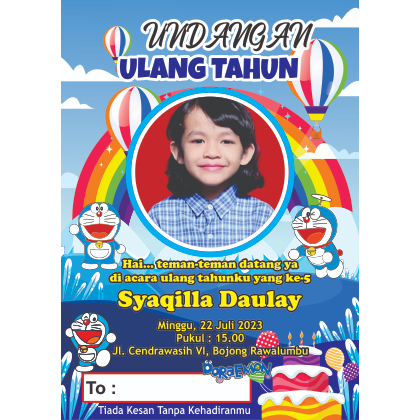 UNDANGAN ULANG TAHUN ANAK / CETAK KARTU UNDANGAN ULANG TAHUN ANAK KARAKTER