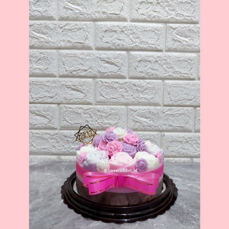 

BISA UNTUK HARI H / Pudding Dome / Pudding bunga / pudding ulang tahun / puding ultah / puding hias / pudding ultah bunga