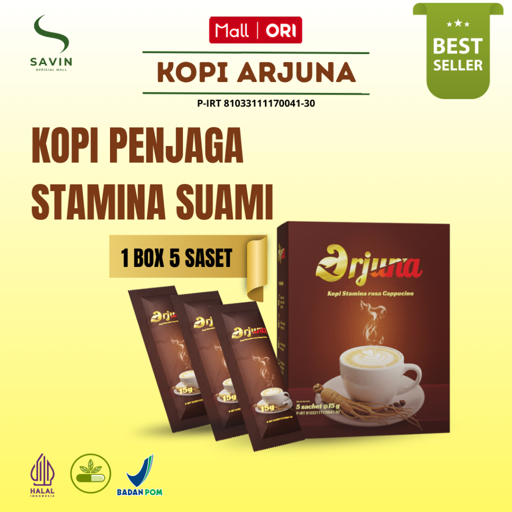 

Kopi Arjuna Original Energi penjaga stamina Suami Daya tahan lama BPOM - 1 box 5 saset