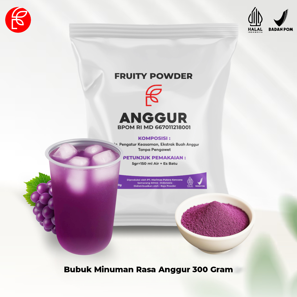 

Serbuk Minuman Kekinian Premium | Powder Drink Minuman Kemasan 300 Gram | Bubuk Minuman Rasa Anggur