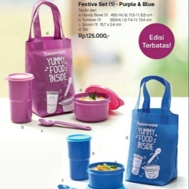 tupperware festive set bekal yummy rice bowl