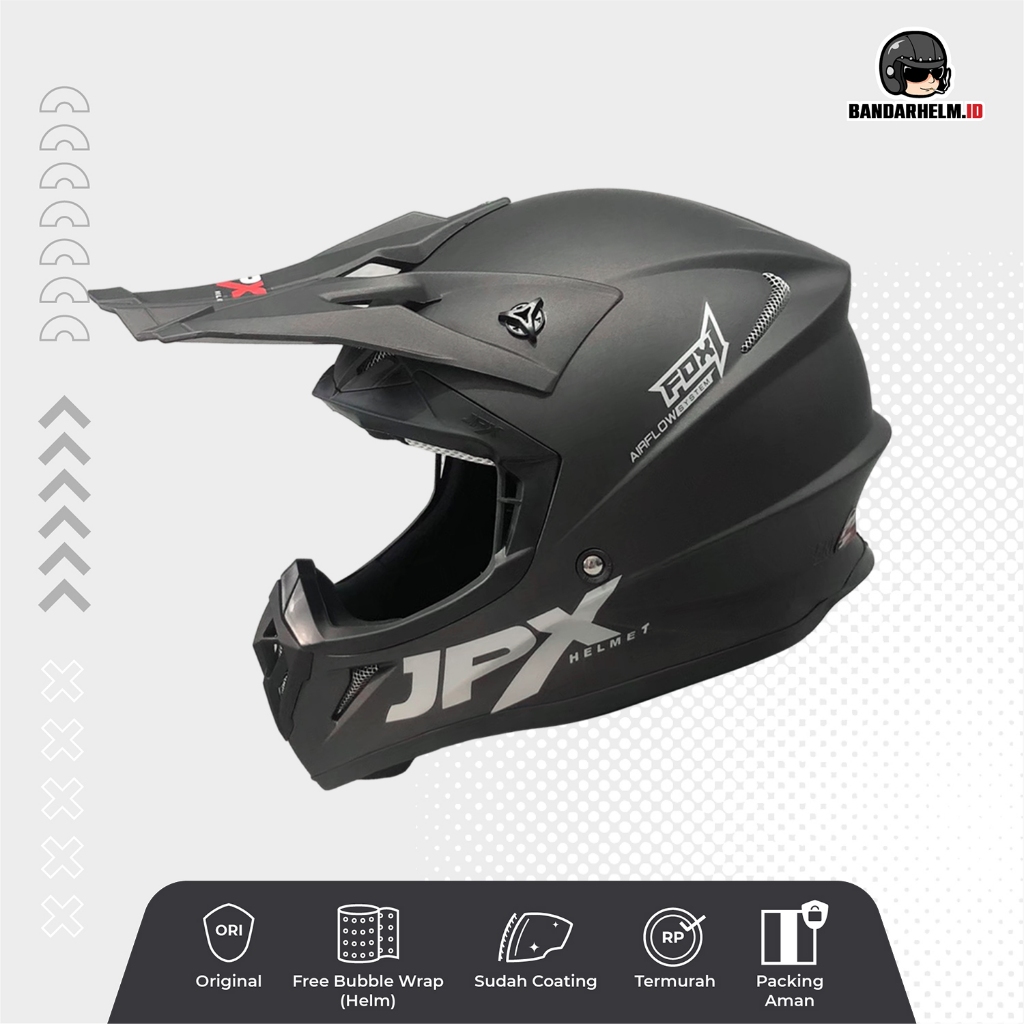 Helm JPX Cross Fox 1 Hitam Doff