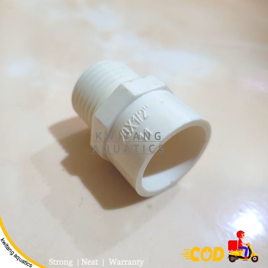SDL Sok Drat Luar Pvc 1/2 inch 20mm / Soket drat luar 20mm Aquarium | Sok drat luar pvc Putih