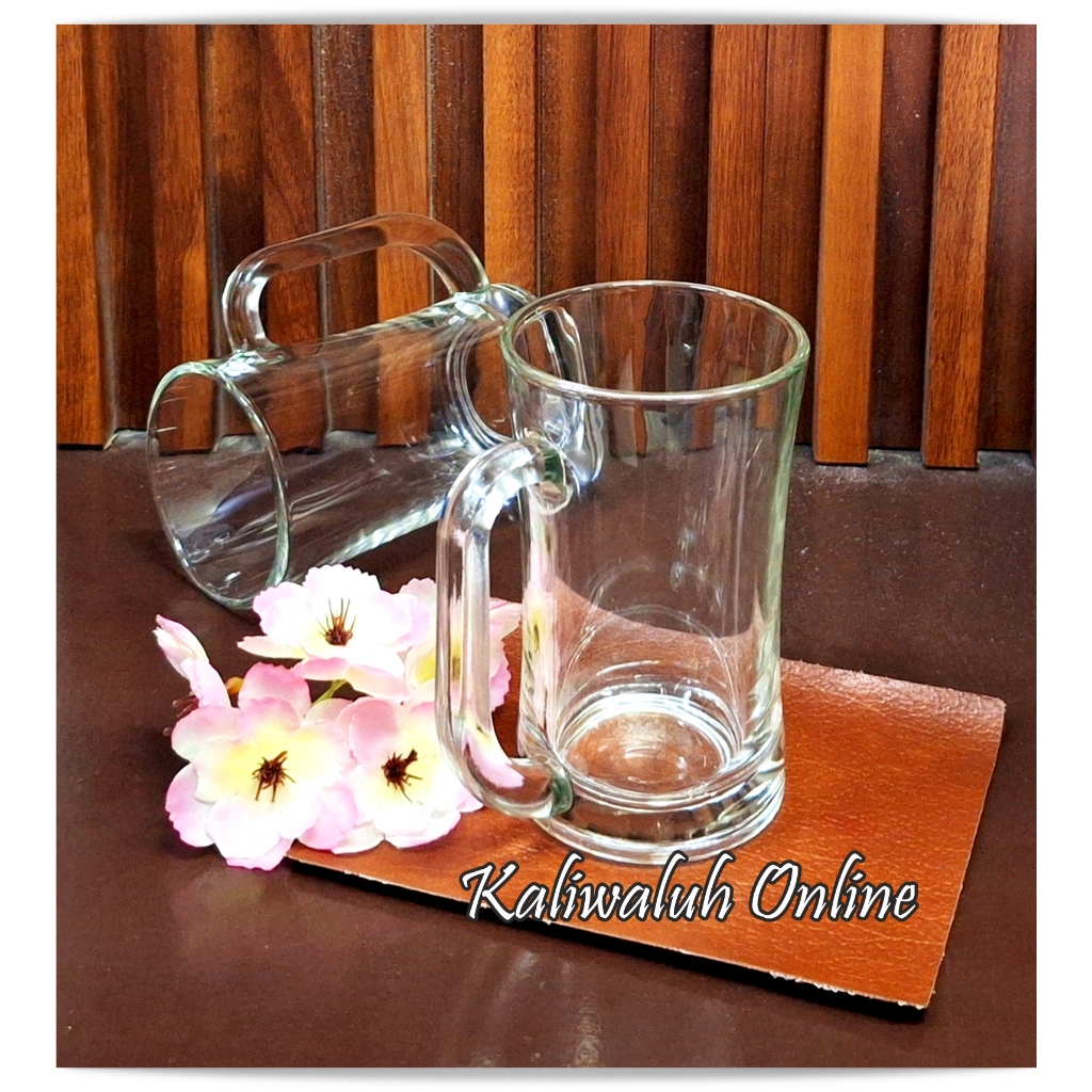 Gelas Kaca Estetik 2 Pcs Gelas Bir Spanyol Polos 350 Ml Model Unik