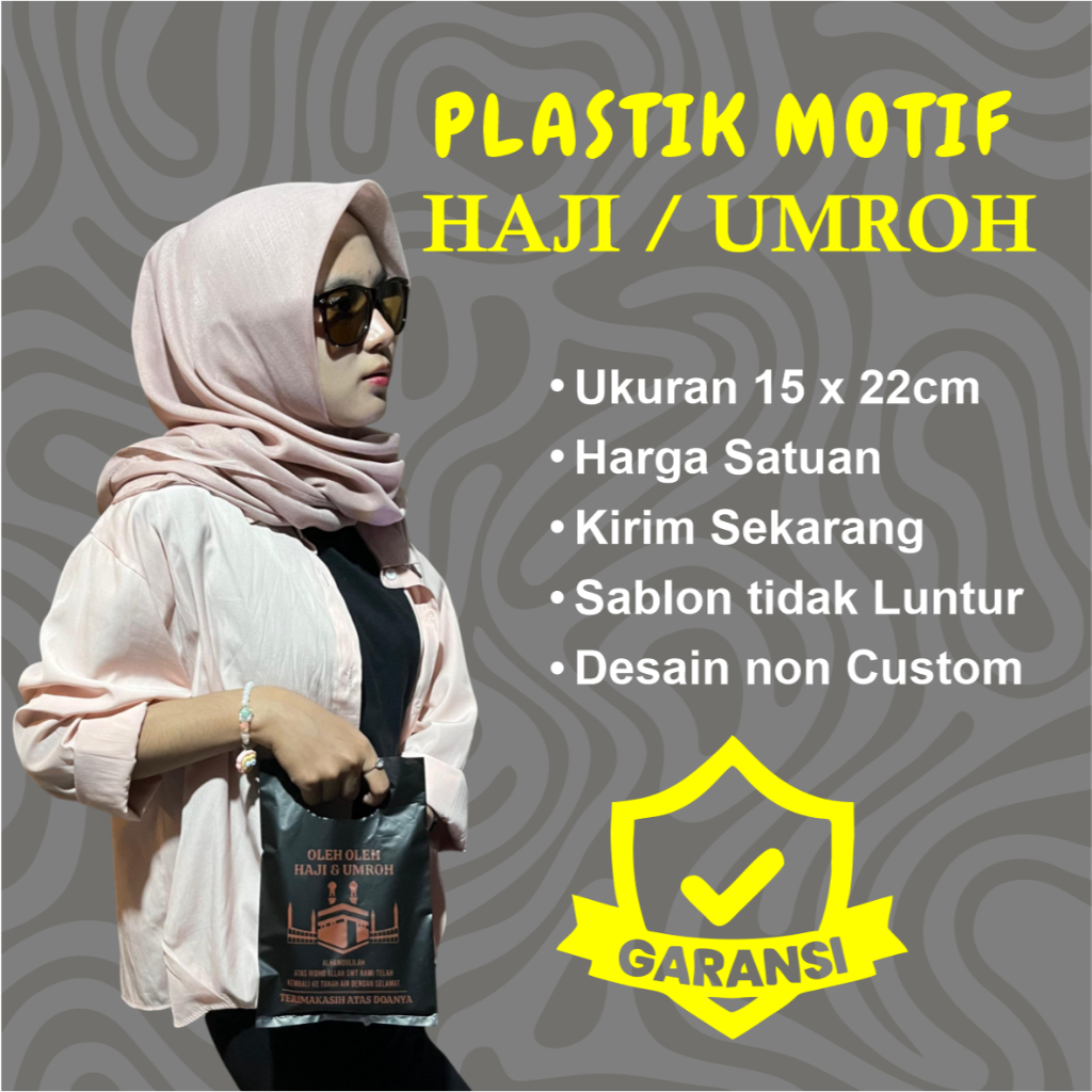 

Plastik Haji Hitam, Ukuran 15cm x 22cm Kantong Plastik Haji dan Umroh