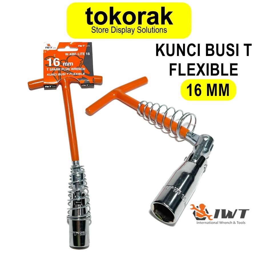 KUNCI BUSI FLEXIBEL MODEL T IWT LITE 16 MM KUNCI SOCK SOK SOCKET FLEXIBLE FLEKSIBEL BUSI SPARK PLUG 