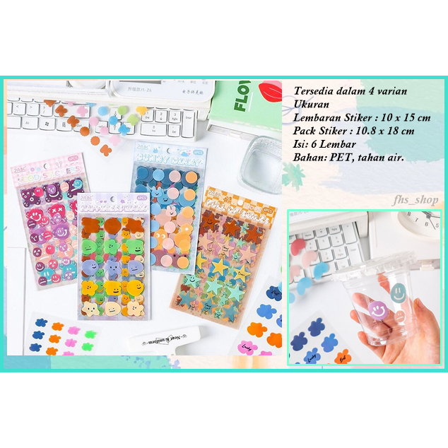 

6 Lembar Stiker Aesthetic Buku Diary Sticker Aesthetic Scrapbook Stiker Deco Stiker Lucu Emoticon