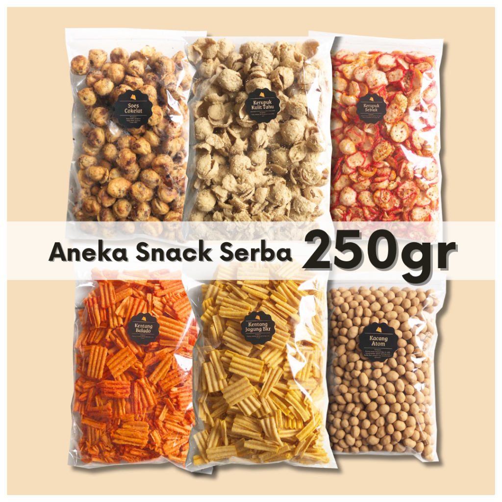 

[TOKOSNACK.99] Aneka Snack Serba 250gr / Cemilan Camilan Asin Gurih Pedas / Jajanan Grosir Kiloan