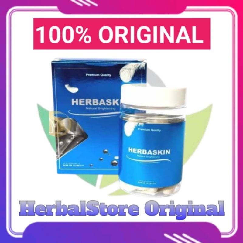 OBAT HERBASKIN | Herbaskin Asli Kapsul Pemutih isi 50 Herbaskin Natural Brightening Suplemen Herbal