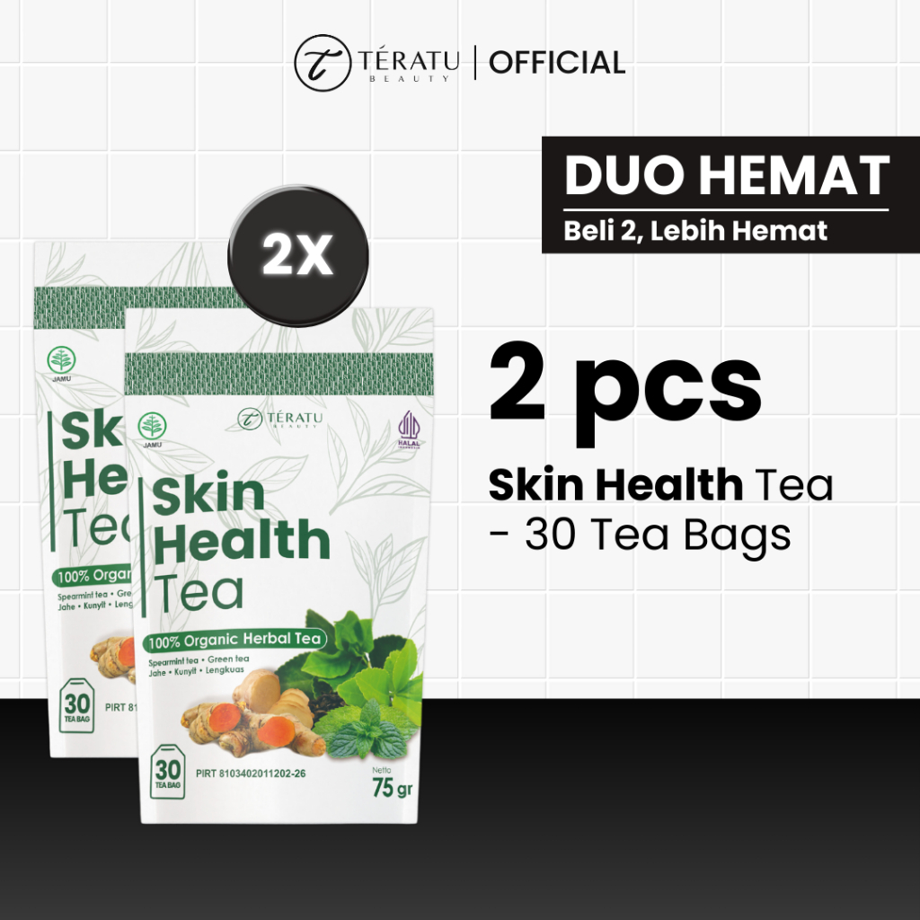 

[DUO HEMAT] TERATU BEAUTY Skin Health Tea - 30 Tea Bag (Teh Herbal Spearmint untuk Jerawat Hormon dan PCOS)