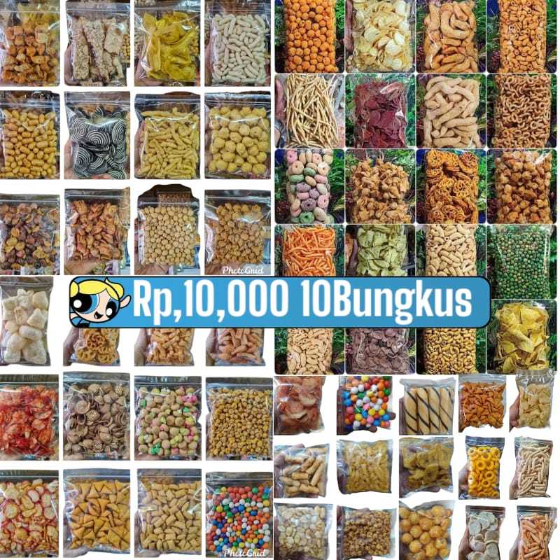 

Aneka Cemilan Juara Snack Serba 10,000 10bungkus Keripik Kacang Kue Kering Astor Basreng Makaroni