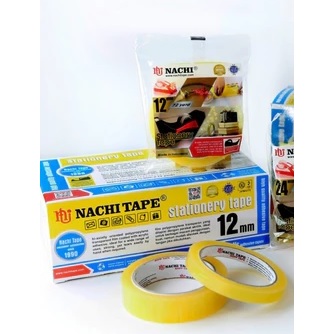 

(pcs) Isolasi Bening Kuning NACHI DOS (1/2" x 72 Y) / (1" x 72 Y) - Original Kualitas seperti Panfix
