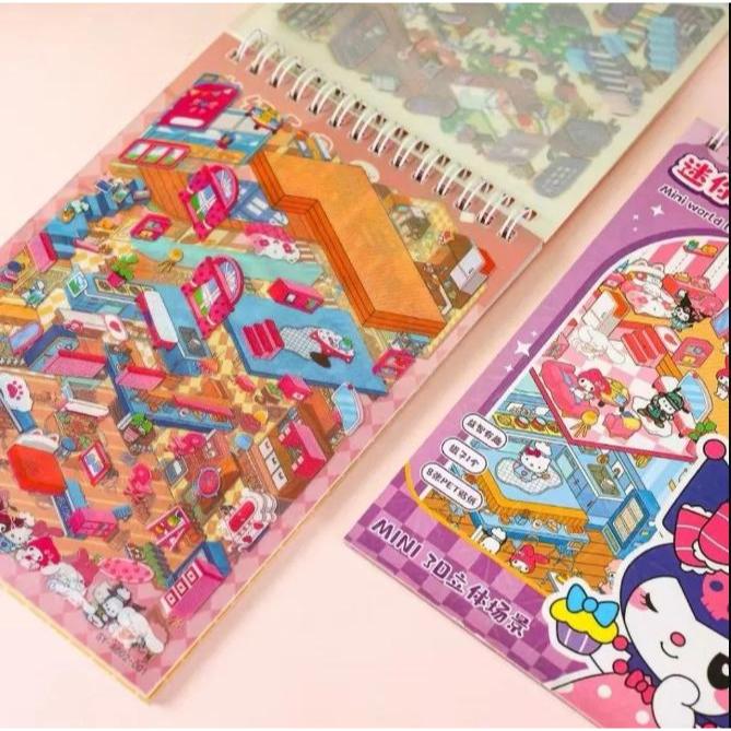 

Sticker Scene (8in1) 3d Sticker Scene Decoration Satisfying Sticker Sanrio Stiker Scene Capybara Landscaping Book