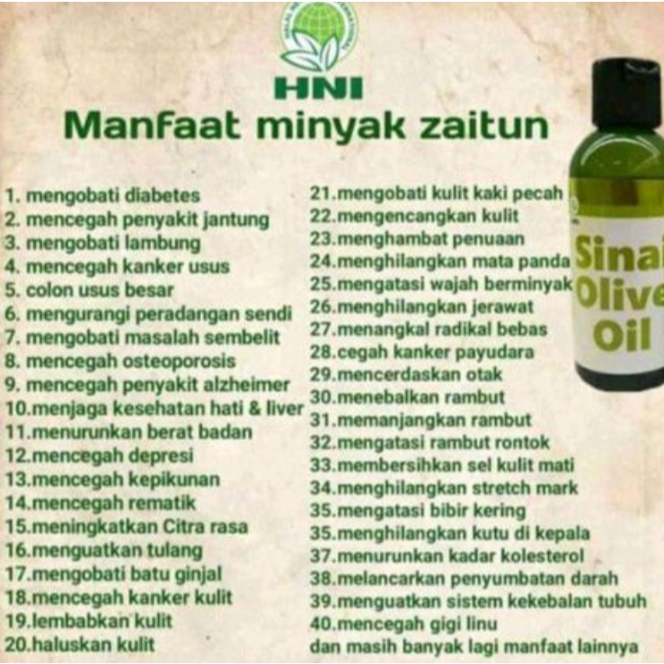 

HNI Minyak Zaitun Extra Virgin Olive Oil