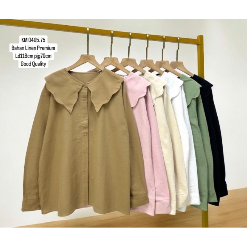 BLOUSE LINEN-Karissa atasan linen premium
