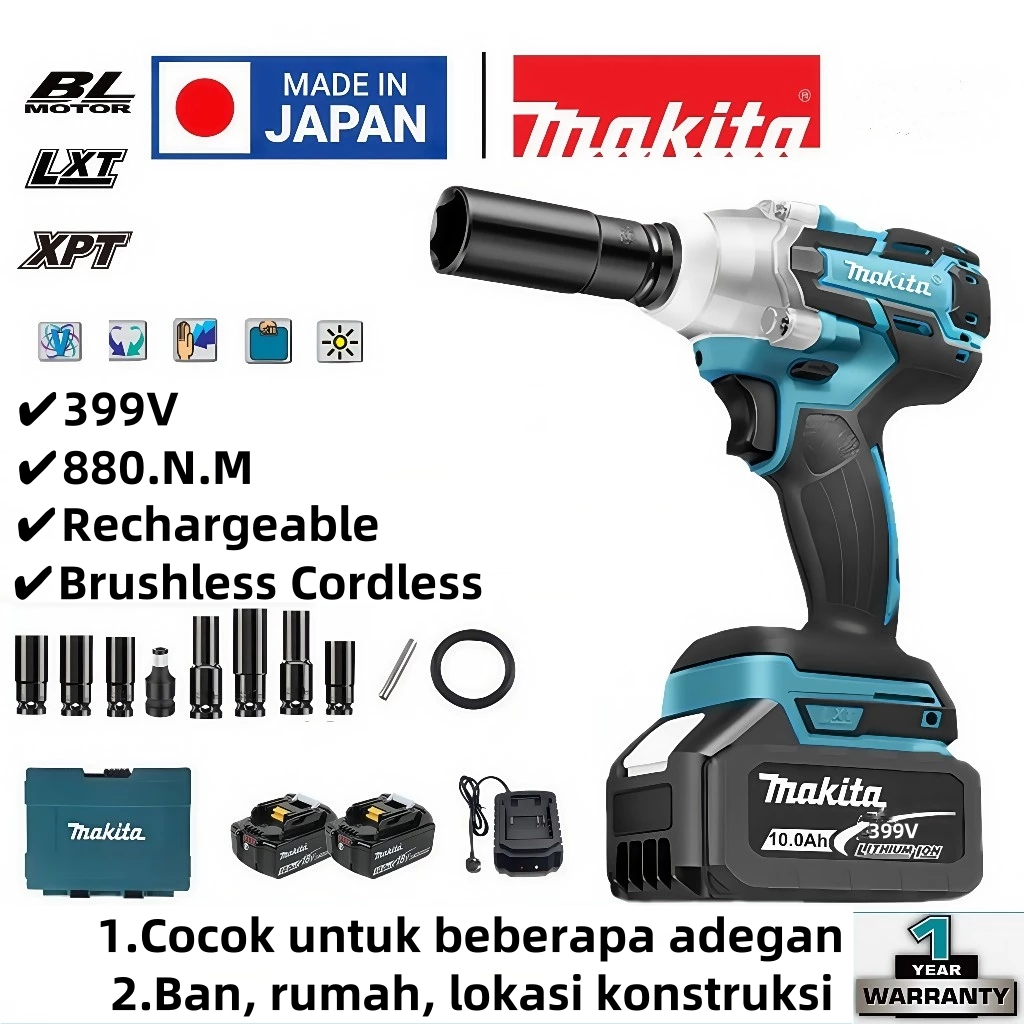 MAKITA DTW285 599V IMPACT WRENCH CORDLESS (2 LI-ION BATTERIES) WRENCH ELECTRIC TOOL