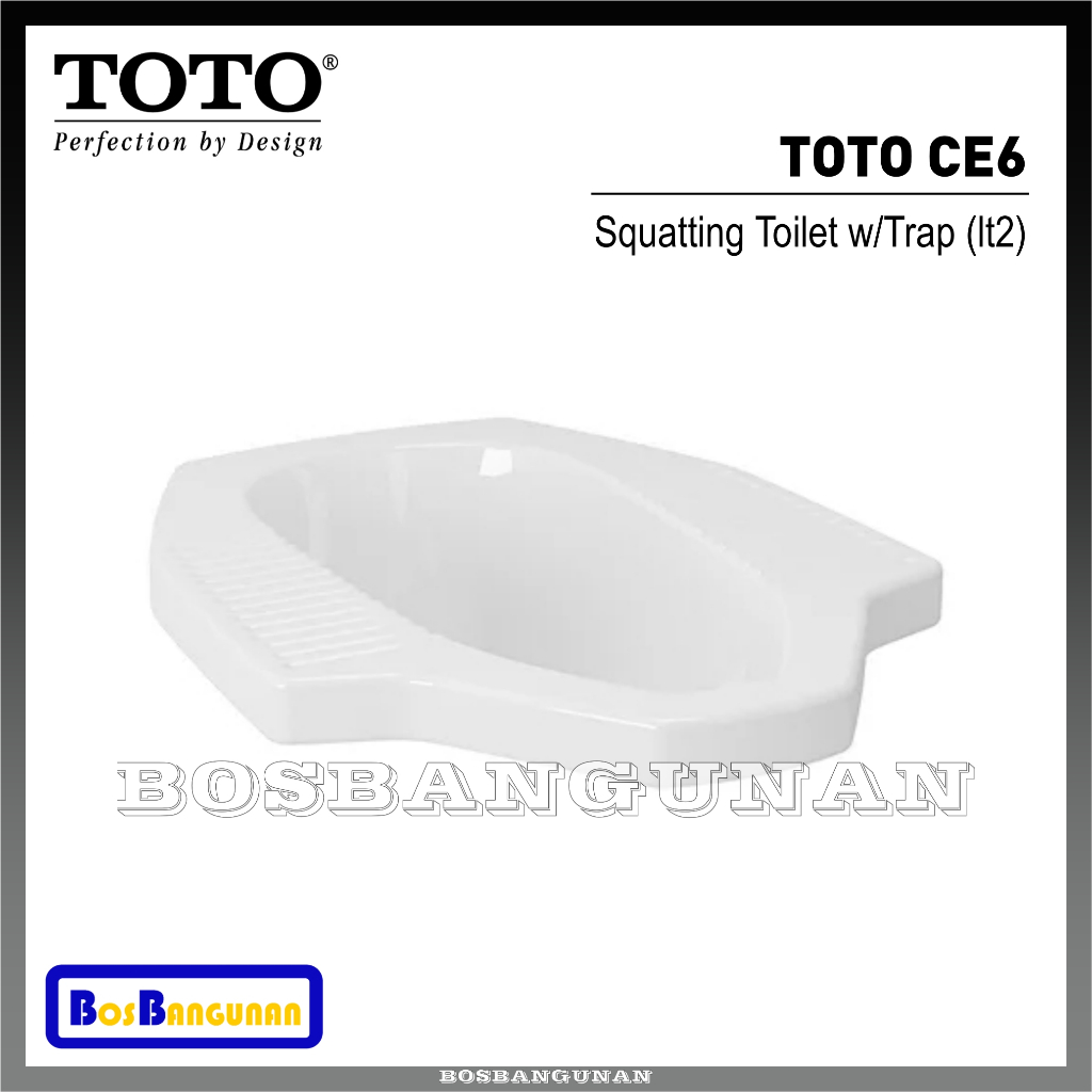 Closet Jongkok TOTO CE6 Putih Lantai 2 / Squatting Toilet White / Kloset Jongkok TOTO
