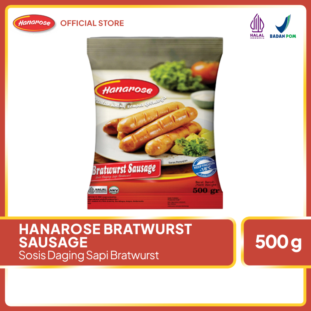 

HANAROSE Sosis Bratwust Mini Frozen Isi 12 500Gr