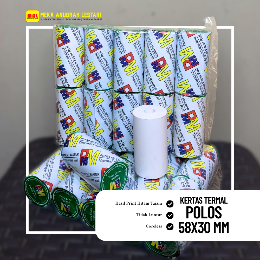 

Kertas Struk Kasir Thermal 58mm – Roll Mini Printer untuk EDC Kasir
