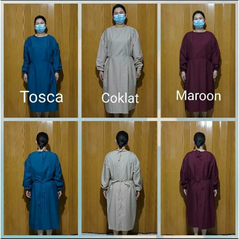Surgical Gown Kain TC /Isolation Gown Kain TC /Baju Petugas Medis