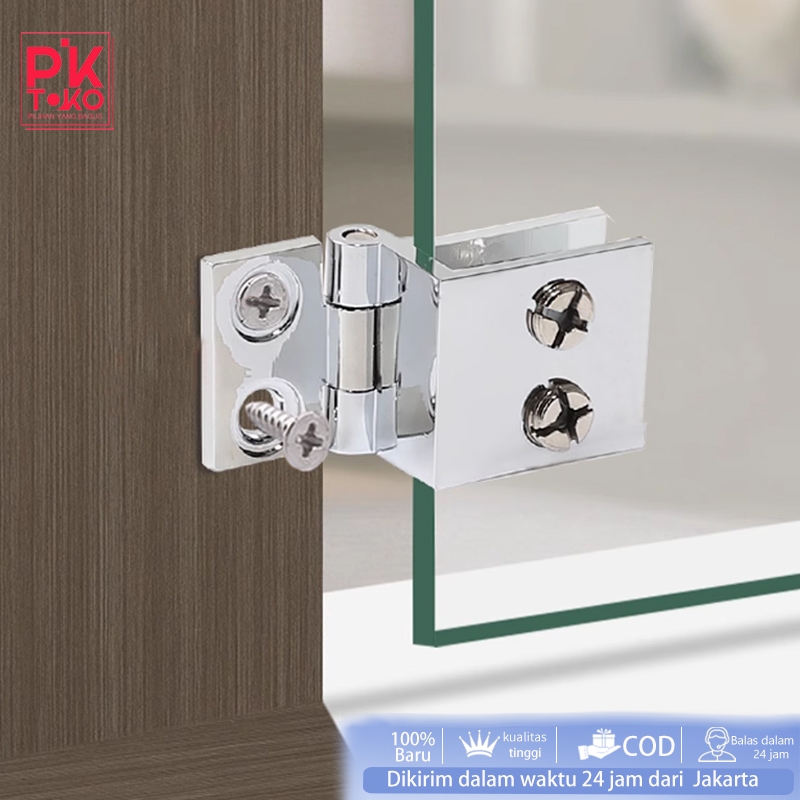 Engsel Kaca Jepit Paduan Seng 90°/180° Tanam Untuk Kaca 5-8mm Engsel Pintu Lemari Kaca