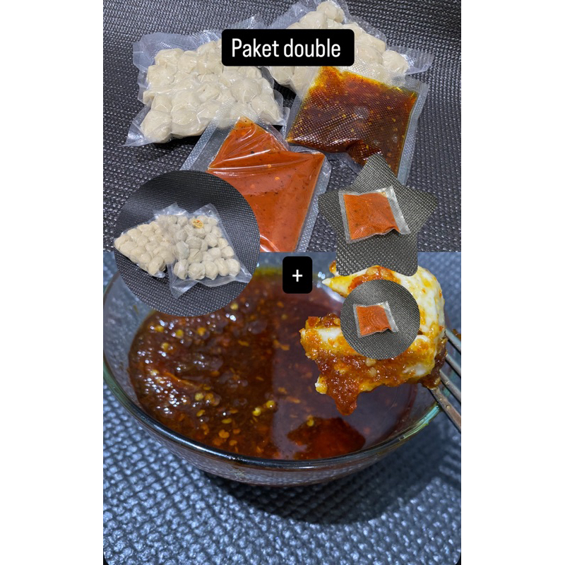 

paket double 2 pack bakso + sambel bawang + saos cabe