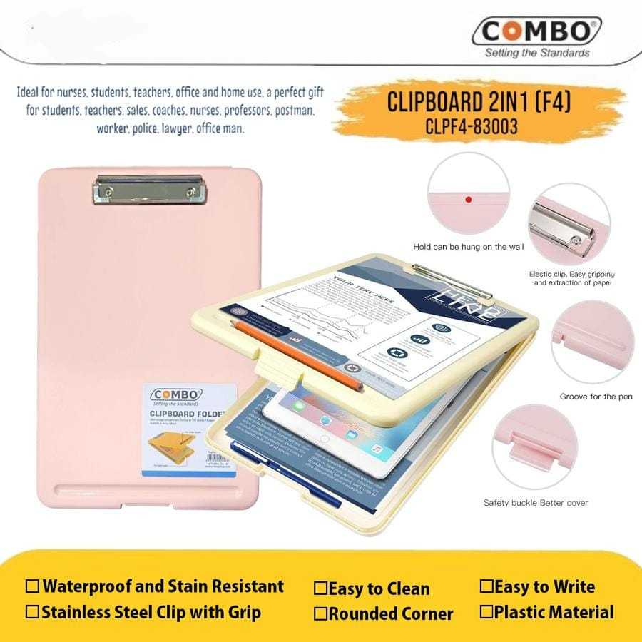 

Clipboard 2in1 F4 / Papan Jalan 2in1 / Clipboard with Storage Case Folio / Papan Ujian Ukuran Folio (F4)