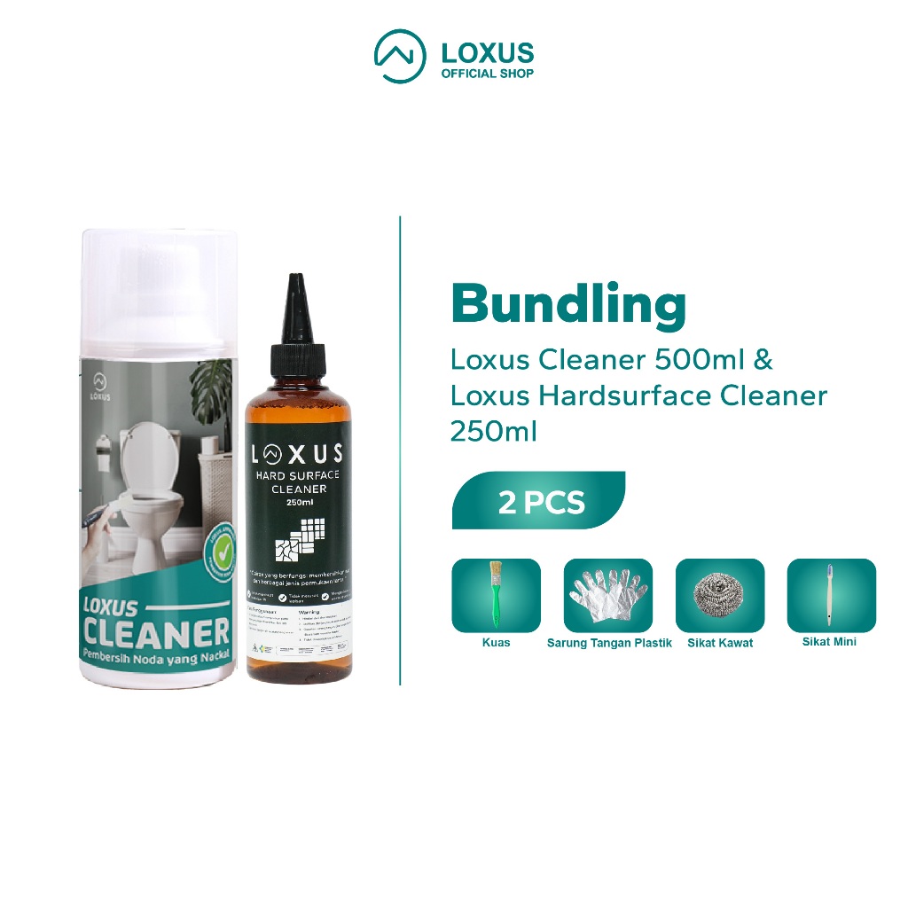 Loxus Cleaner Pembersih Kerak Toilet Kamar Mandi Stainless Shower Kran dan Loxus Hardsurface Pembers