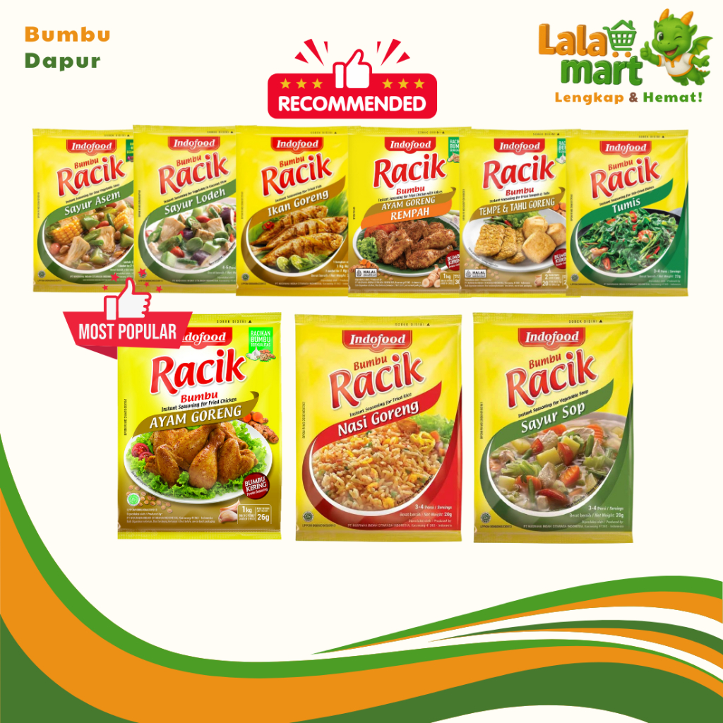

[] BUMBU RACIK SERBAGUNA SEMUA VARIAN RASA AYAM GORENG SAYUR NASI GORENG TUMIS TAHU TEMPE BUMBU DAPUR SERBA GUNA INSTAN SACHET