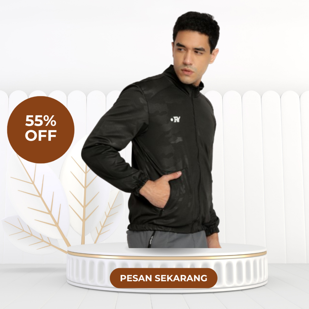 ORY FASHION Jaket Olahraga Pria Panjang Jaket Sweater Hoodie Loreng Hitam Kamuflase Army Y004