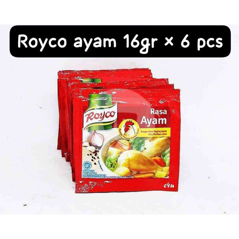 

Royco Penyedap Bumbu Kaldu Ayam 16gr × 6pcs