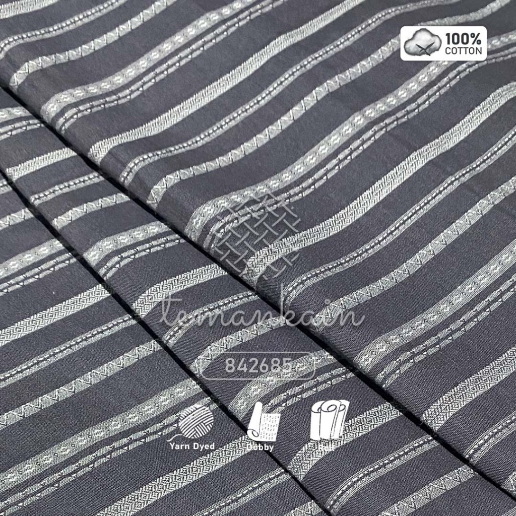 (50 CM) Kain 100% Cotton 842685 Motif Etnik full motif dobby Kain Katun Etnik Modern Bahan Baju