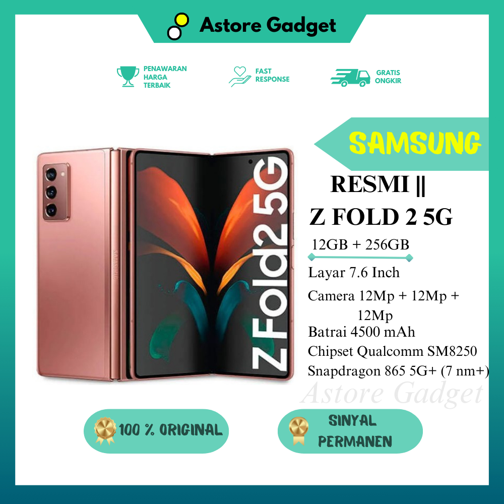 SAMSUNG GALAXY Z FOLD 2 5G 256GB - RAM 12GB - Original - Bekas - Fullset