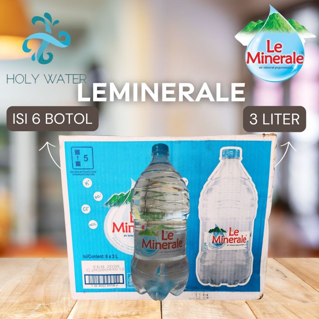 

(INSTANT / SAMEDAY) LEMINERALE 3 LITER BOTOL BESAR DUS DAN SATUAN - READY LEMIN LE minerale GALON 15 LITER, 5L, 3 L, 1500 MILI, 600ML, 330 ML Air Minum Kemasan Botol Minuman