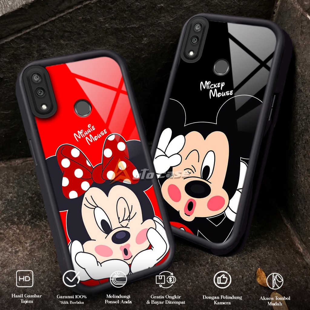 Softcase Glass kaca untuk HUAWEI Y7 2019 Y7 PRIME 2019 DSNY Casing Handphone Case Hp Procamera