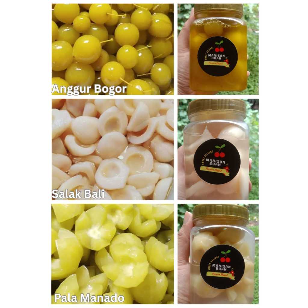 

Manisan Buah Asli Enak Lezat Sedap Premium Tanpa Pengawet Anggur Bogor Salak Bali Pala Manado Original Ori Manis Segar