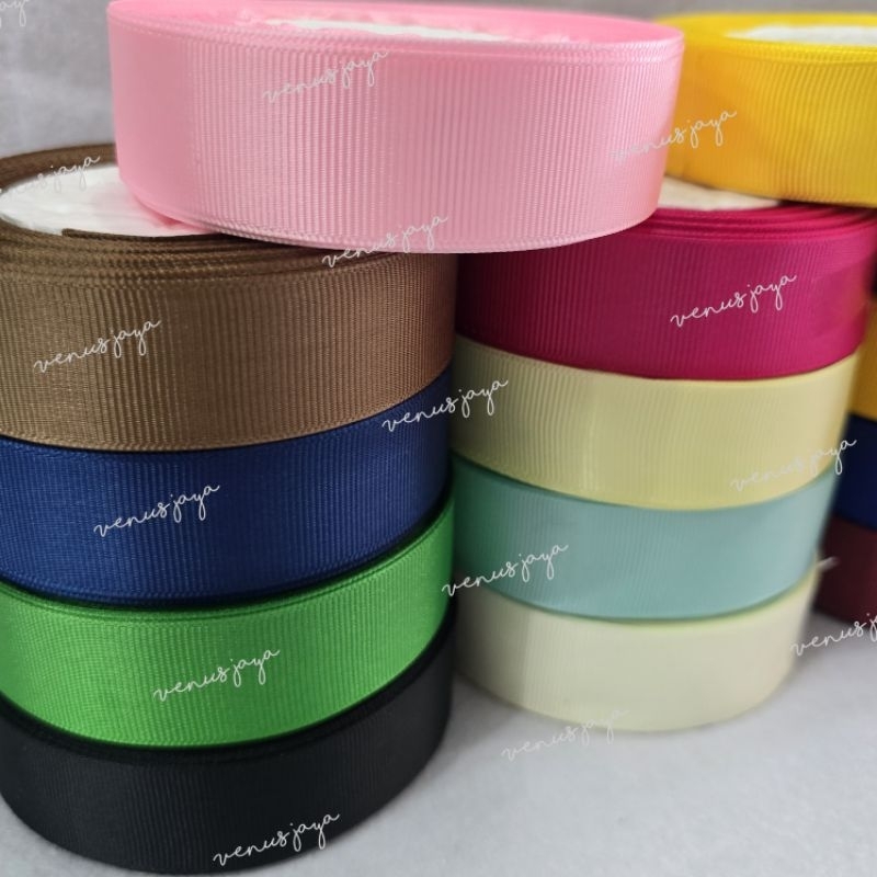 

[1" / 2,5cm] Pita GrossGrain Polos / Pita Warna Warni panjang ±18mtr