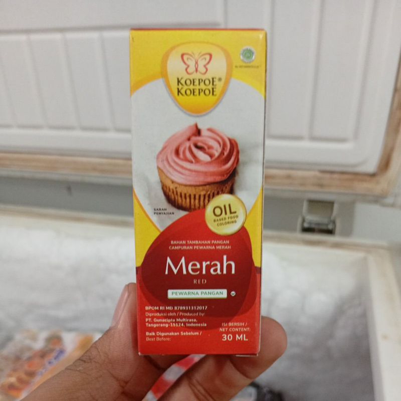 

Pewarna makanan warna merah cap koepoe koepoe uk 30ml