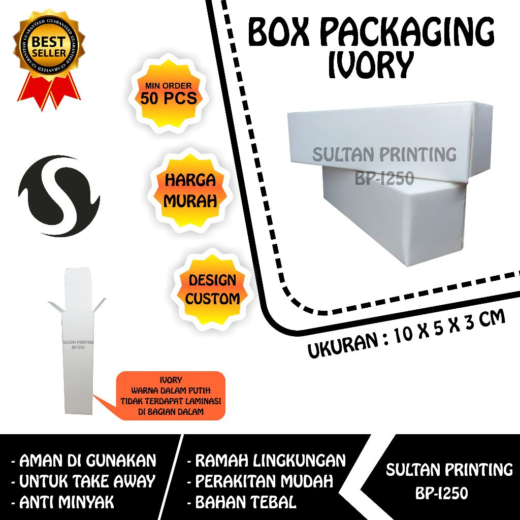 

Box Packaging Ivory Natural 10x5x3 cm