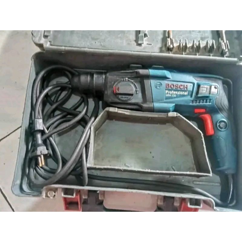 bor beton hammer drill Bosch GBH 220 second normal tinggal pakai