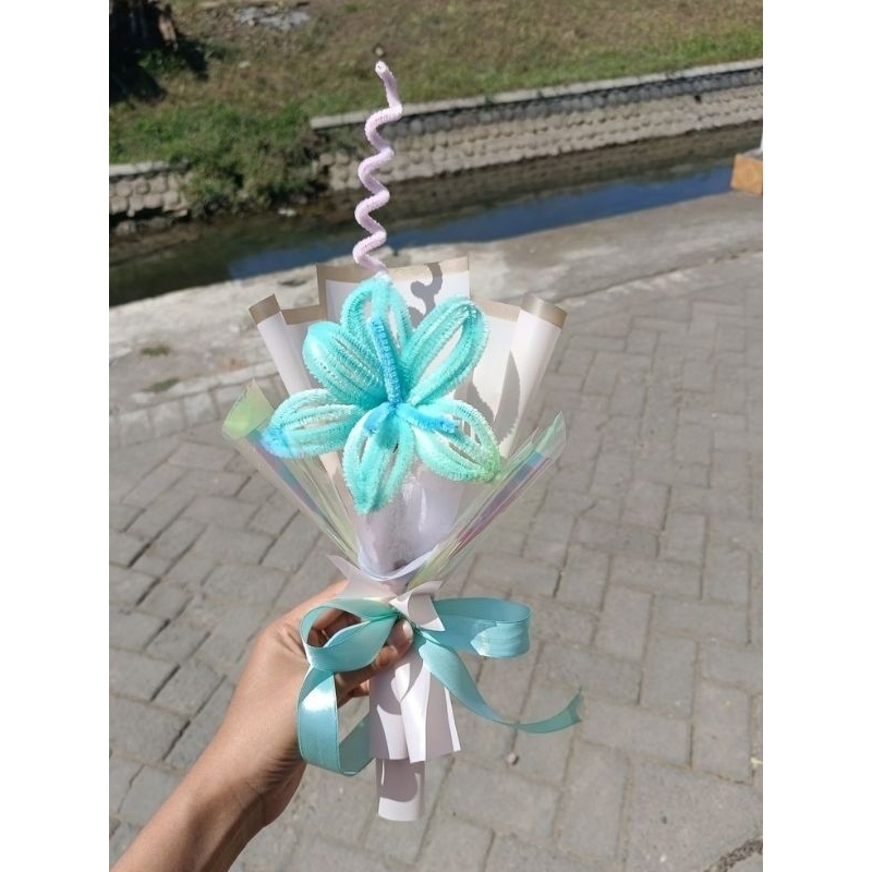 single buket kawat bulu/buket kawat bulu mini/buket single kawat bulu/bunga kawat bulu mini