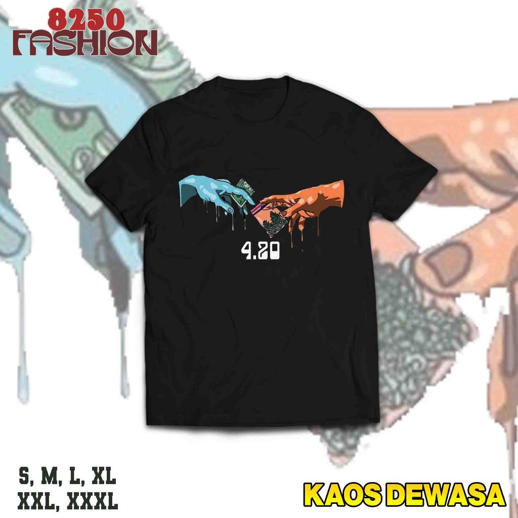Baju Kaos Good Trade dollar 420 Tshirt Distro Dewasa Unisex Lengan Pendek Bisa COD