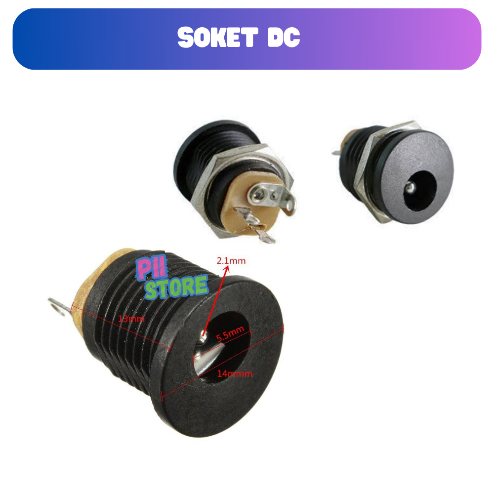 SOKET DC 5.5x2.1 5,5 mm JACK DC PLUG 12V 24V