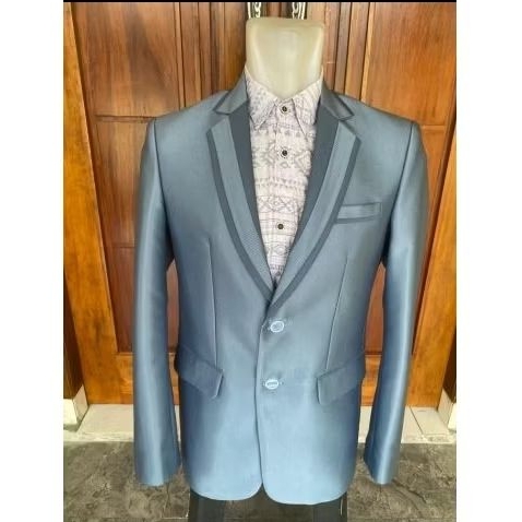 setelan jas pengantin jas weding jas formal pria warna denim slim fit