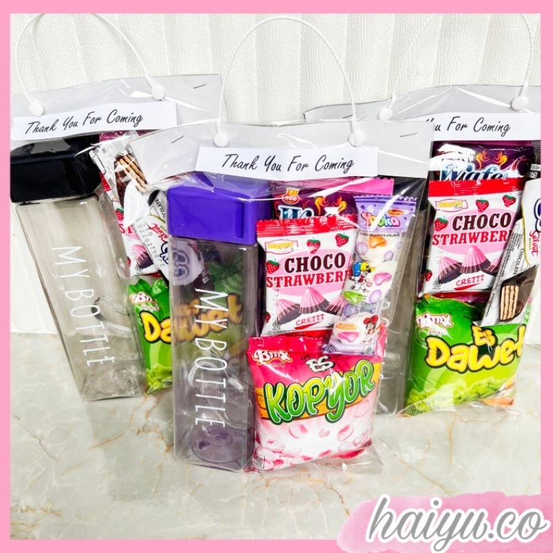 

[READY] Gift Snack Bag Set Botol + 4 Snack Paket Hampers Murah Hadiah Ulang Tahun Souvenir Freebie Wisuda Kado Lucu By Haiyu