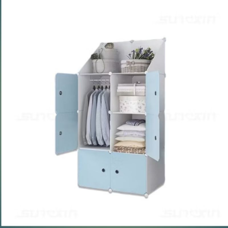 lemari plastik portable bongkar pasang 6 pintu / lemari plastik