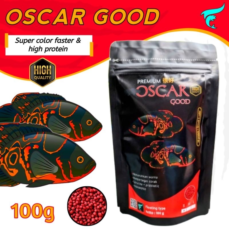 Pelet ikan OSCAR GOOD isi 100gram pakan ikan oscar black oscar albino